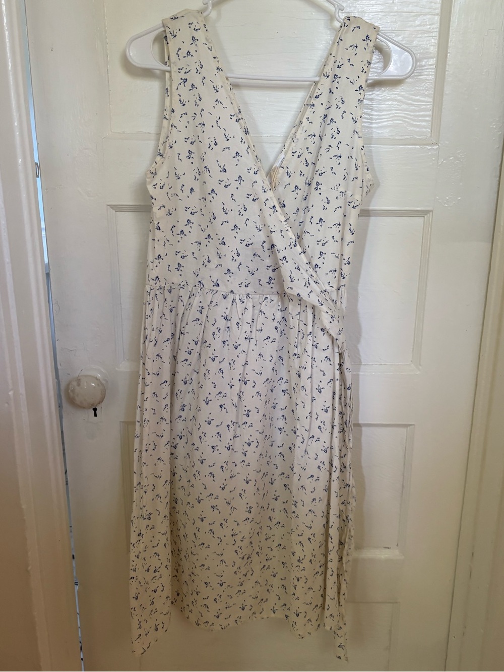 NWT Mango - floral midi faux wrap dress - cotton & linen